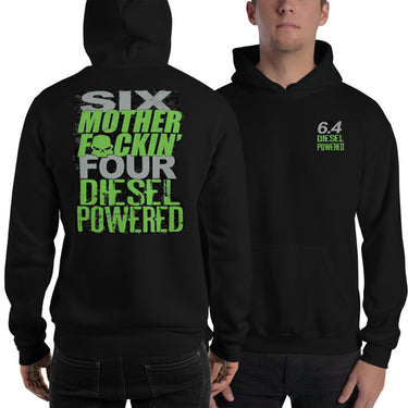 6.4 Powerstroke Hoodie modeled in black